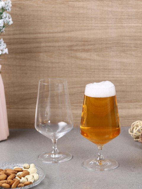 

Bohemia Crystal Set Of 2 Beer Glass 380 Ml, Transparent