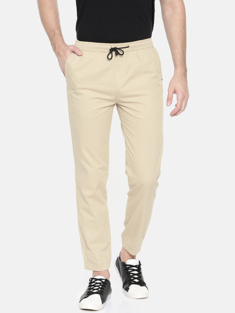 

The Indian Garage Co Men Cream-Coloured Slim Fit Solid Joggers