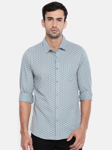 

The Indian Garage Co Men Blue Slim Fit Printed Casual Shirt