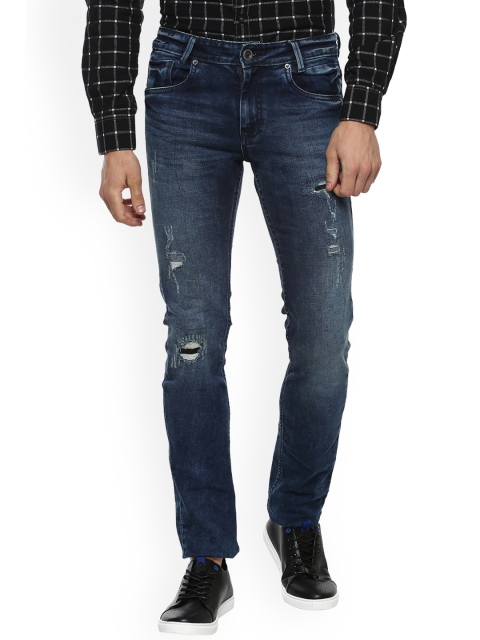 

Mufti Men Blue Slim Fit Mid-Rise Mildly Distressed Stretchable Jeans