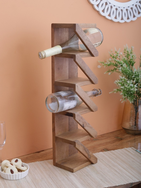 

SEASHELL Brown Wooden Handicraft Wine Stand