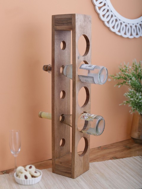 

SEASHELL Brown Wooden Handicraft Wine Stand