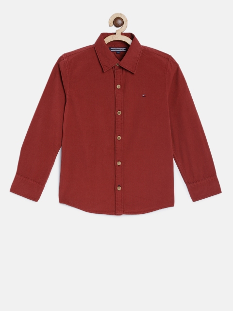 

Tommy Hilfiger Boys Red Regular Fit Solid Casual Shirt