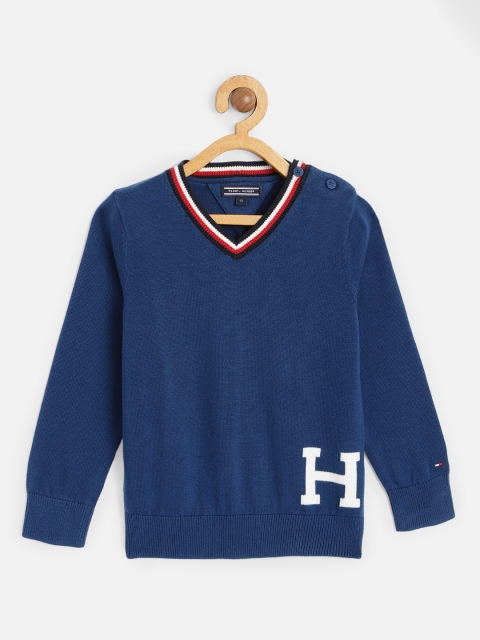

Tommy Hilfiger Boys Blue Solid Pullover Sweater