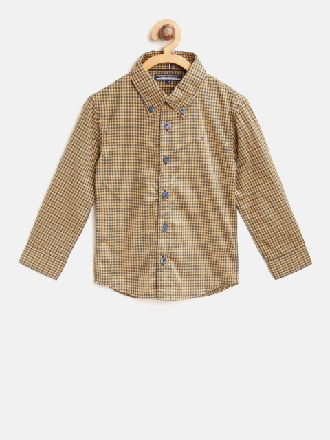 

Tommy Hilfiger Boys Mustard Yellow & Navy Checked Casual Shirt