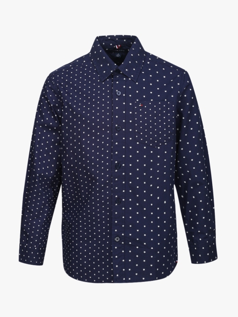 

Tommy Hilfiger Boys Navy Blue Regular Fit Printed Casual Shirt