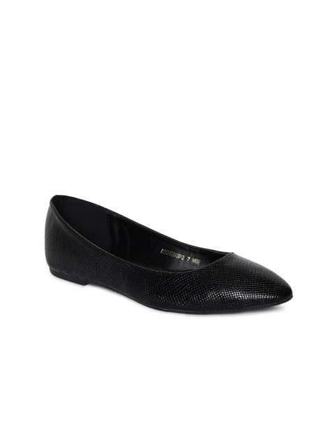 

Allen Solly Women Black Snakeskin Texture Ballerinas