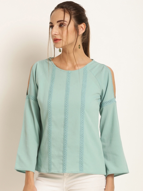 

Harpa Women Sea Green Self Design Top