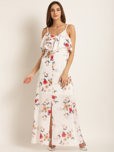 

Harpa Women White Printed Maxi Dress