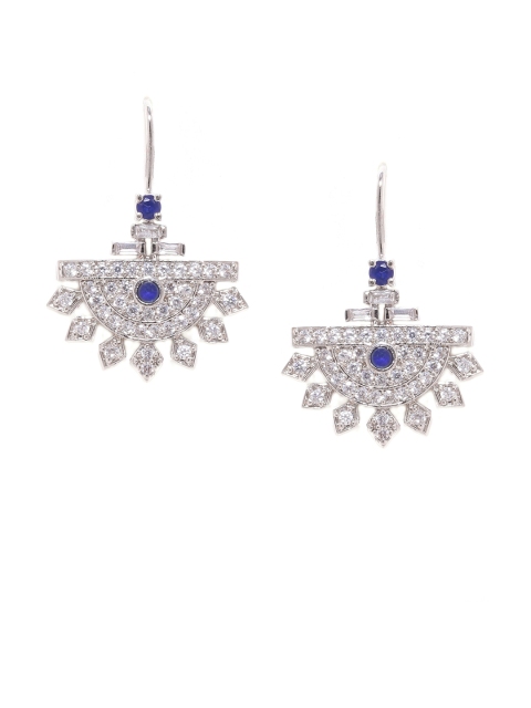 

Studio Voylla Silver-Plated Geometric Drop Earrings