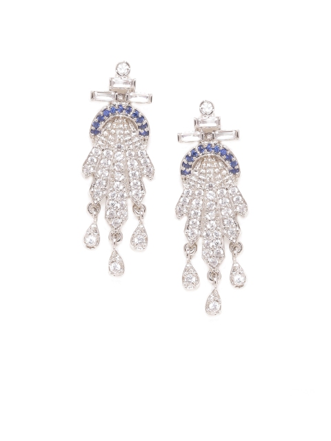 

Studio Voylla Silver-Toned Classic Drop Earrings