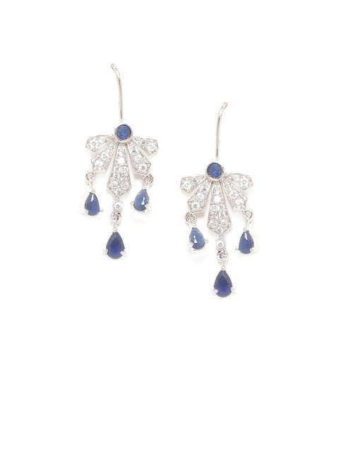 

Studio Voylla Silver-Plated Floral Drop Earrings