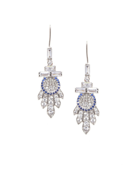 

Studio Voylla Silver-Toned Embellished Contemporary Drop Earrings