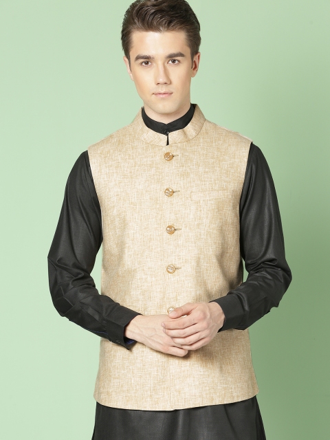 

House of Pataudi Beige Nehru Jacket