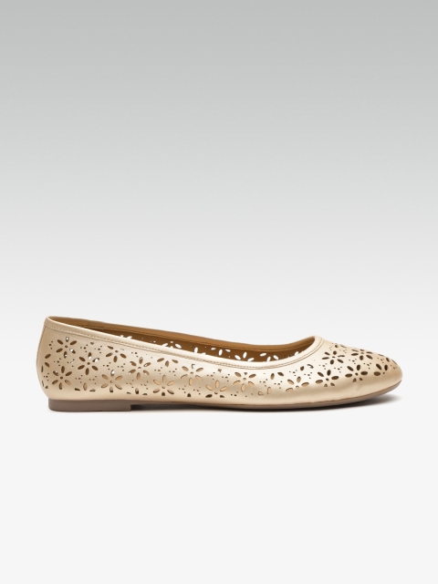 

Carlton London Women Gold-Toned Laser Cuts Ballerinas