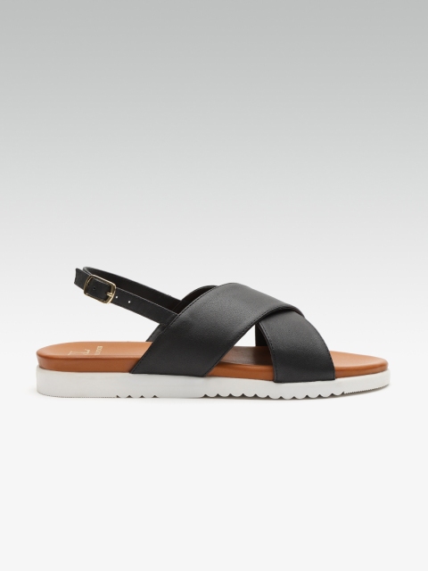 

Carlton London Women Black Solid Open Toe Flats