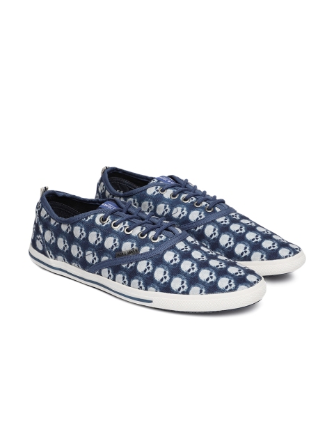 

Jack & Jones Men Blue Printed Sneakers