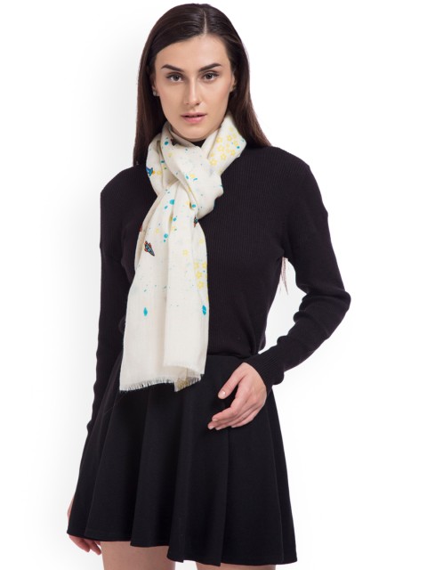 

SHINGORA Women Off-White Woven Design Stole