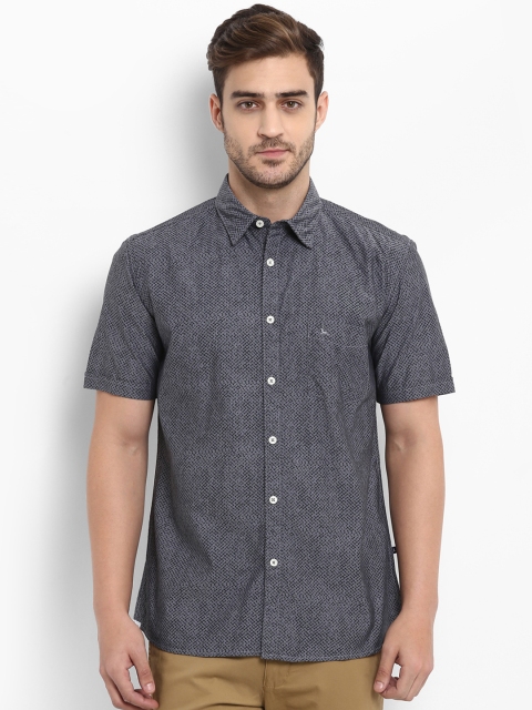 

Parx Men Grey & Black Slim Fit Printed Casual Shirt