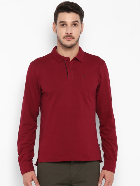 

Parx Men Maroon Solid Polo Collar T-shirt