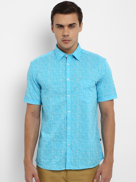 

Parx Men Blue & White Slim Fit Solid Casual Shirt