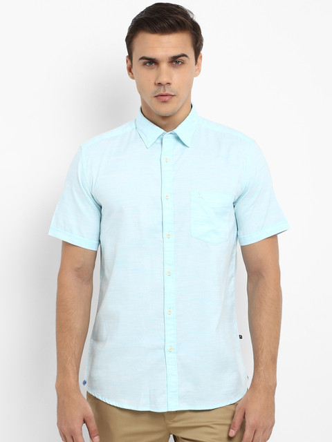 

Parx Men Blue Slim Fit Solid Casual Shirt