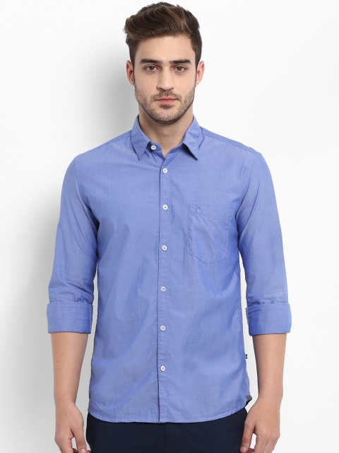 

Parx Men Blue Slim Fit Solid Casual Shirt