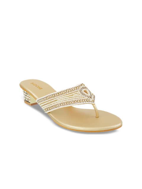 

Mochi Women Gold-Toned Solid Sandals