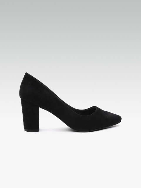 

Carlton London Women Black Solid Suede Pumps