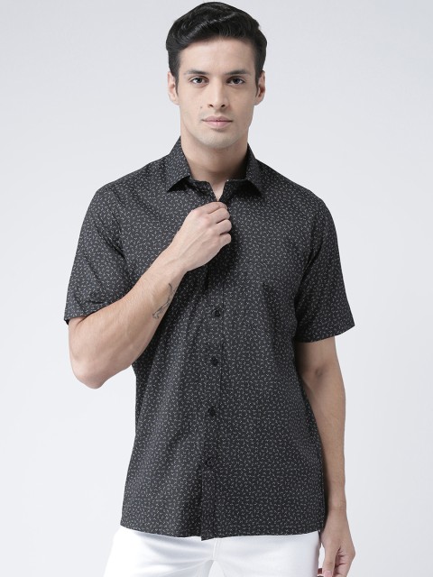 

Zeal Men Black Standard Regular Fit Printed Casual Shirt