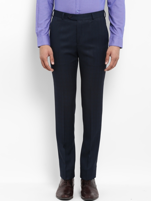 

Raymond Men Blue Slim Fit Solid Formal Trousers