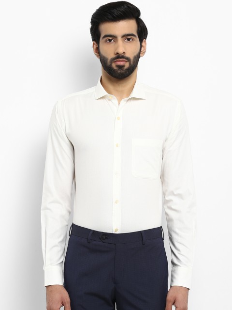 

Raymond Men Off-White Slim Fit Solid Formal Shirt