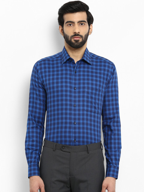 

Raymond Men Blue Nancy Slim Fit Checked Formal Shirt