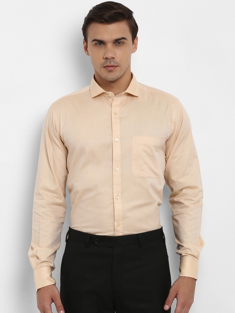 

Raymond Men Peach-Coloured Slim Fit Solid Formal Shirt