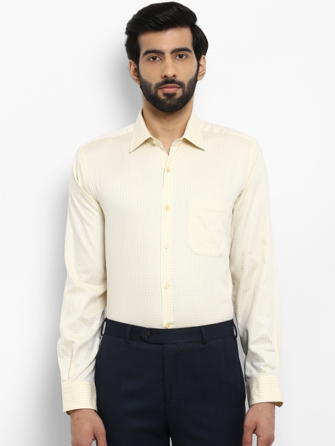 

Raymond Men Yellow Regular Fit Checked Formal Shirt