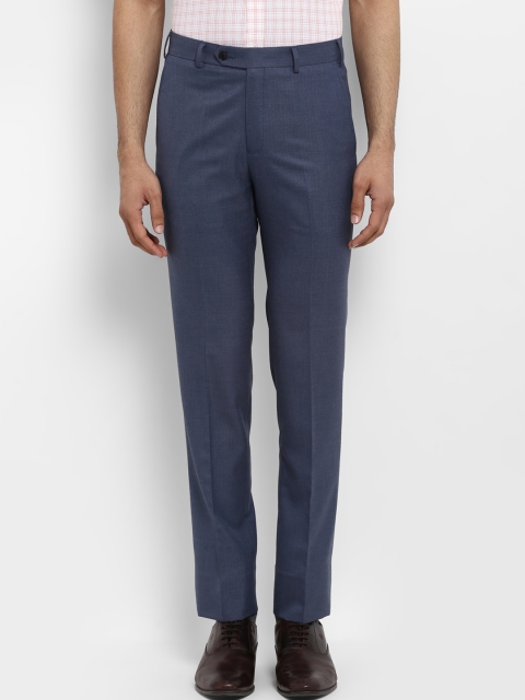 

Raymond Men Blue Regular Fit Solid Formal Trousers