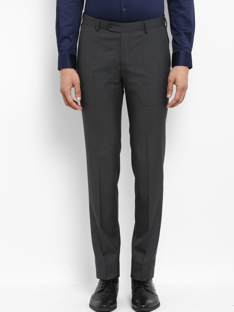 

Raymond Men Grey Slim Fit Self Design Formal Trousers