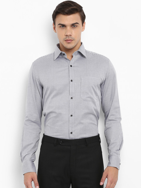 

Raymond Men Grey Regular Fit Checked Formal Shirt