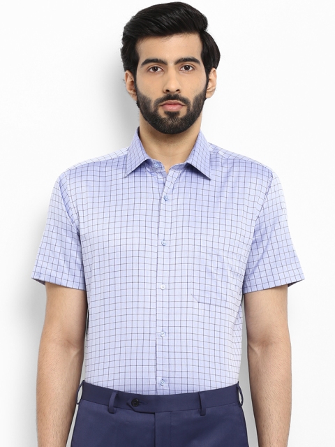 

Raymond Men Blue Regular Fit Checked Formal Shirt