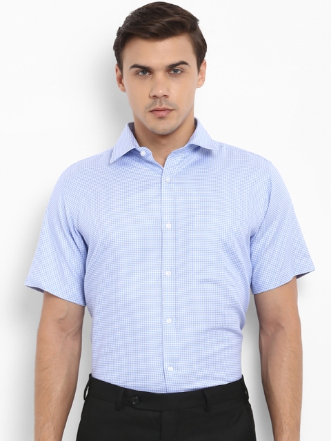 

Raymond Men Blue Regular Fit Checked Formal Shirt