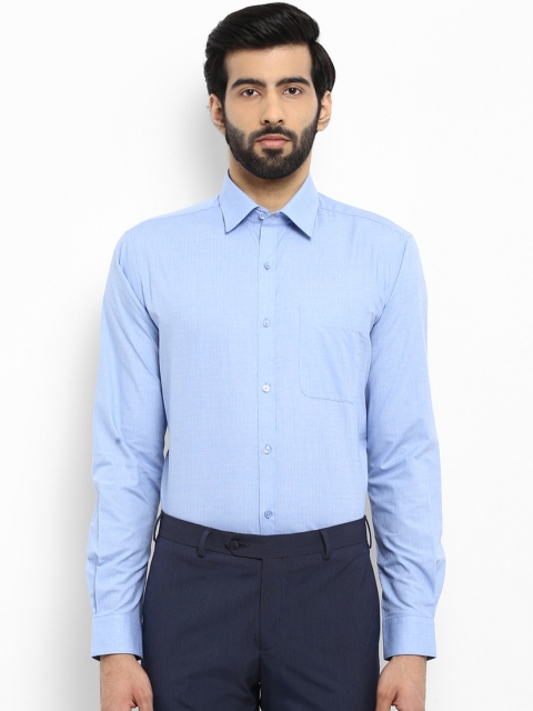 

Raymond Men Blue Slim Fit Self Design Formal Shirt