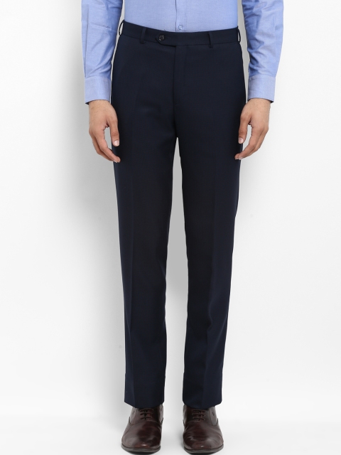 

Raymond Men Blue Regular Fit Solid Formal Trousers