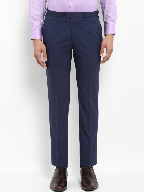 

Raymond Men Blue Slim Fit Solid Formal Trousers