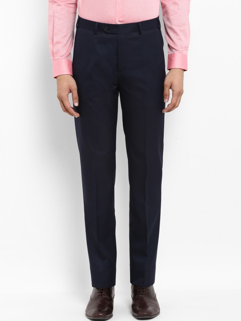 

Raymond Men Blue Regular Fit Solid Formal Trousers