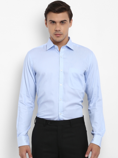 

Raymond Men Blue Regular Fit Striped Formal Shirt