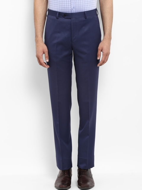 

Raymond Men Blue Regular Fit Solid Formal Trousers