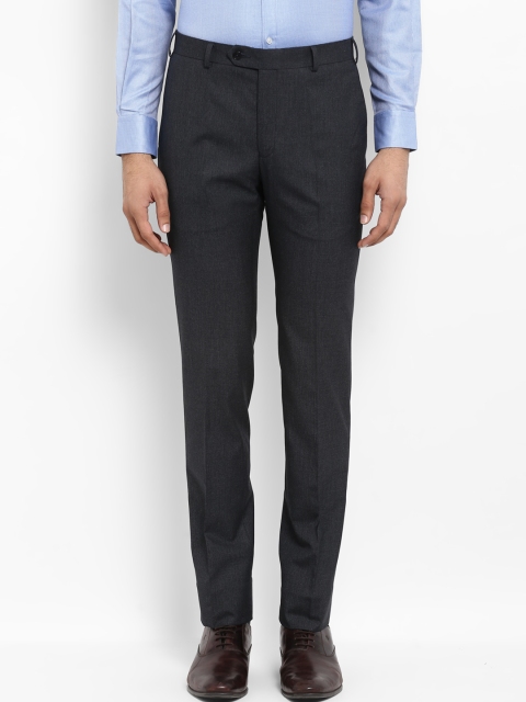 

Raymond Men Blue Slim Fit Solid Formal Trousers