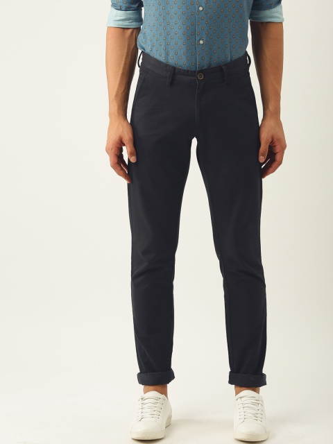 

Allen Solly Men Navy Blue Smart Slim Fit Solid Regular Trousers