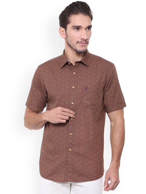 

Allen Solly Men Brown & Green Regular Fit Printed Casual Shirt