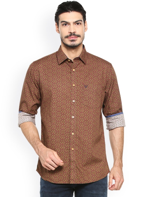 

Allen Solly Men Brown Slim Fit Printed Casual Shirt